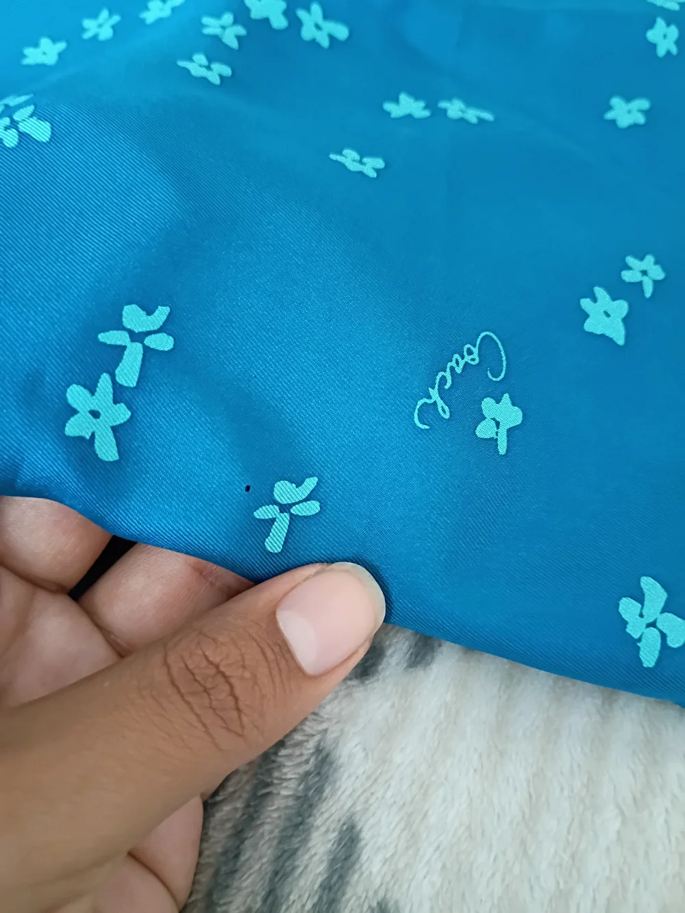 Coach Blue Floral Silk Scarf